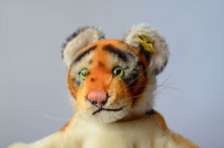 ドイツ製 Steiff ハンドパペット トラ シュタイフ Hand-Tiger ぬいぐるみ ドール フィギュア アンティーク ヴィンテージ_241009