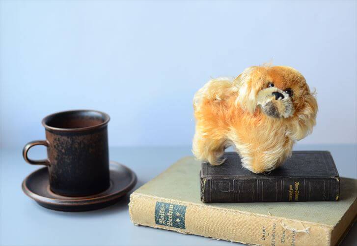 1953～76年 ドイツ製 Steiff 犬 シュタイフ Pekinese Peky ぬいぐるみ ドール フィギュア アンティーク ヴィンテージ_241107