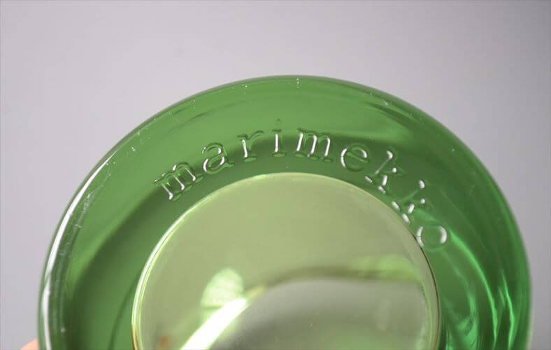 フィンランド製 iittala×Marimekko Kivi キャンドルホルダー イッタラ キビ 廃盤色 アップルグリーン 北欧 ガラス 燭台_250422