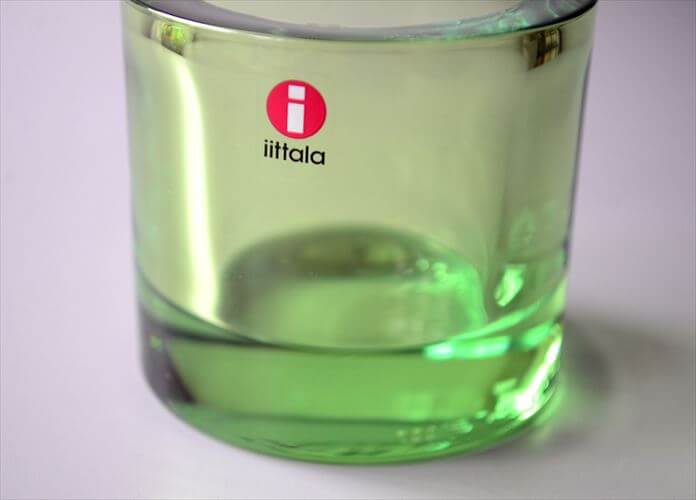 フィンランド製 iittala×Marimekko Kivi キャンドルホルダー イッタラ キビ 廃盤色 アップルグリーン 北欧 ガラス 燭台_250422