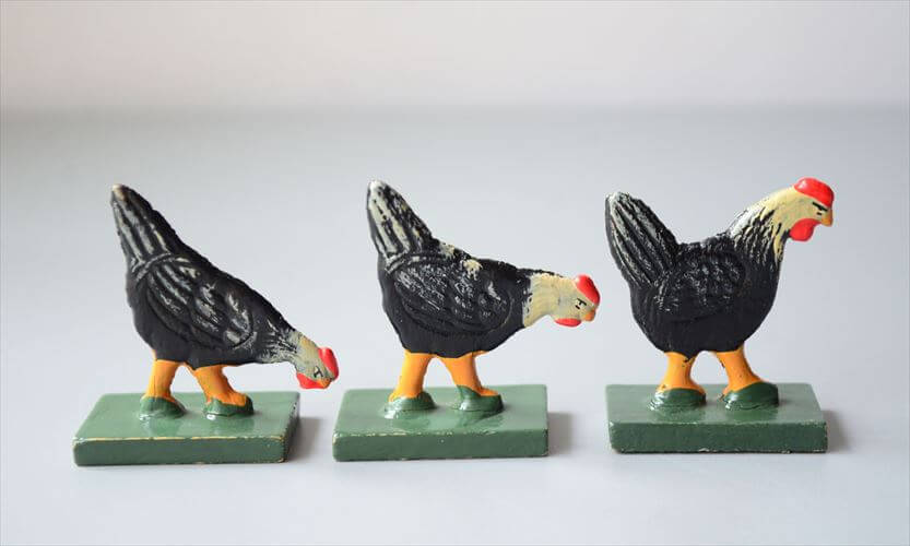ドイツ エルツ山地製 かわいい木製の動物オブジェ にわとり 置物 アートピース フィギュア ヴィンテージ_250523