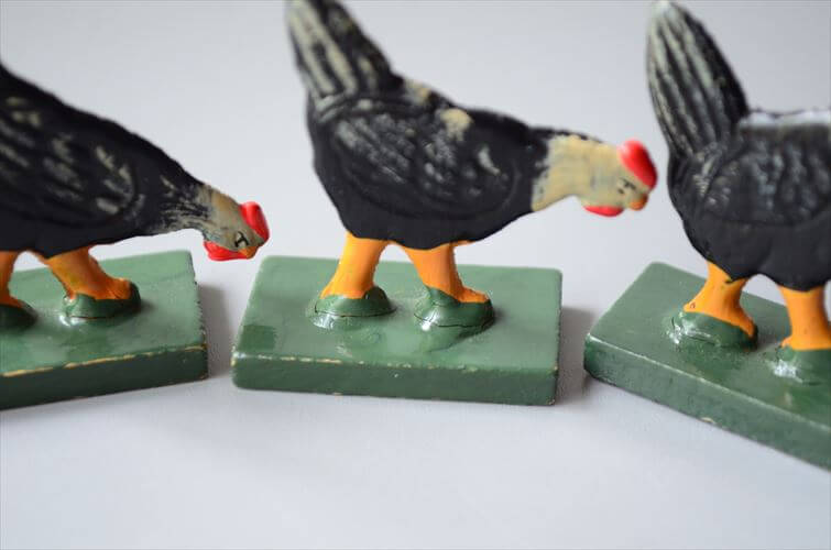 ドイツ エルツ山地製 かわいい木製の動物オブジェ にわとり 置物 アートピース フィギュア ヴィンテージ_250523