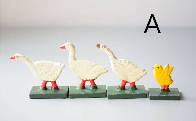 ドイツ エルツ山地製 かわいい木製の動物オブジェ あひる 鳩 置物 アートピース フィギュア ヴィンテージ_250523
