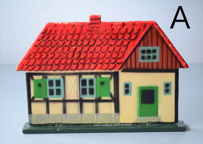 ドイツ エルツ山地製 かわいい木製の家オブジェ HOUSE 牧場 置物 アートピース フィギュア ヴィンテージ_250523