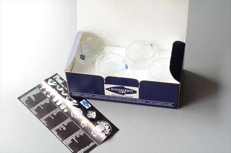 フィンランド製 ARABIA Pioni ショットグラス 30ml NUUTAJARVI アラビア ヌータヤルヴィ ピオニ ガラス 北欧 アンティーク