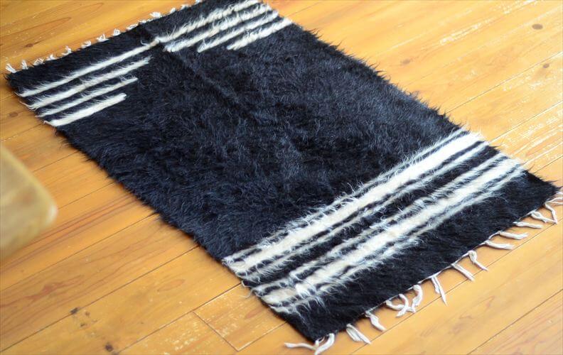 トルコ東部 Siirt シールトラグ オールドキリム 180x98cm モヘア アウトドア キャンプラグとしても 絨毯 カーペット ウール