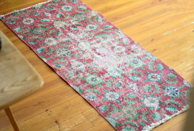 トルコ Isparta産 オールドキリム ラグ 180x80cm リビング アウトドア キャンプラグとしても 絨毯 カーペット ウール