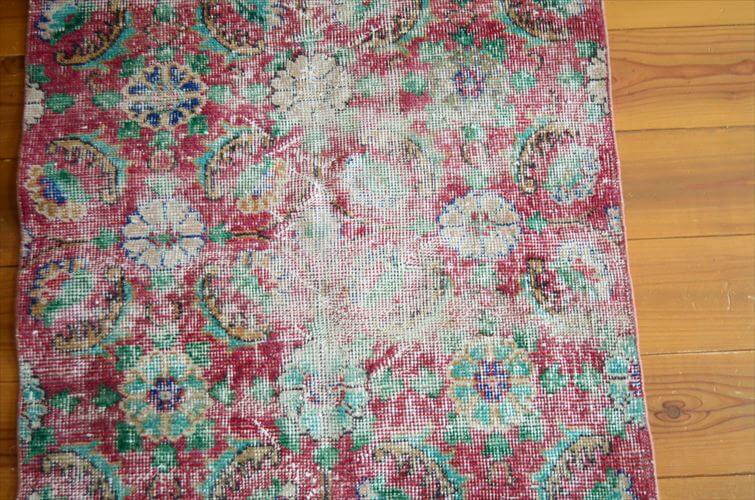 トルコ Isparta産 オールドキリム ラグ 180x80cm リビング アウトドア キャンプラグとしても 絨毯 カーペット ウール