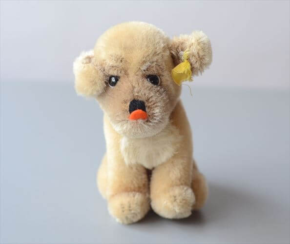 1960-81年代 ドイツ製 Steiff お座りイヌ Mopsy ぬいぐるみ シュタイフ ドール フィギュア アンティーク ヴィンテージ_250605