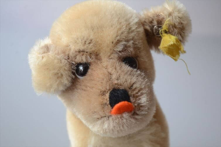 1960-81年代 ドイツ製 Steiff お座りイヌ Mopsy ぬいぐるみ シュタイフ ドール フィギュア アンティーク ヴィンテージ_250605