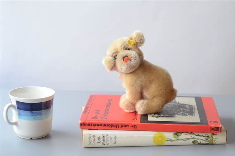 1960-81年代 ドイツ製 Steiff お座りイヌ Mopsy ぬいぐるみ シュタイフ ドール フィギュア アンティーク ヴィンテージ_250605