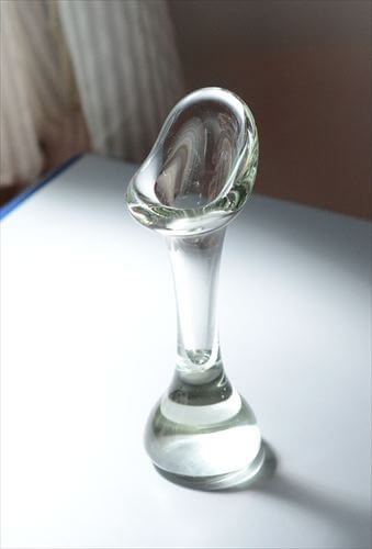 フィンランド製 Humppila ガラスベース 花瓶 17cm高 Mikko Helander クリア 花器 フンピラ 北欧 ヴィンテージ アンティーク