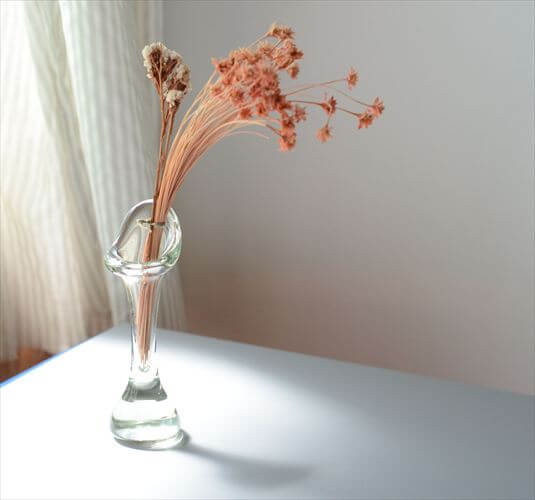 フィンランド製 Humppila ガラスベース 花瓶 17cm高 Mikko Helander クリア 花器 フンピラ 北欧 ヴィンテージ アンティーク