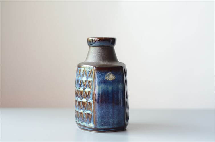 デンマーク製 SOHOLM 花瓶 Einar Johansen ネイビー 北欧 花器 スーホルム 一輪挿し フラワーベース アンティーク ヴィンテージ