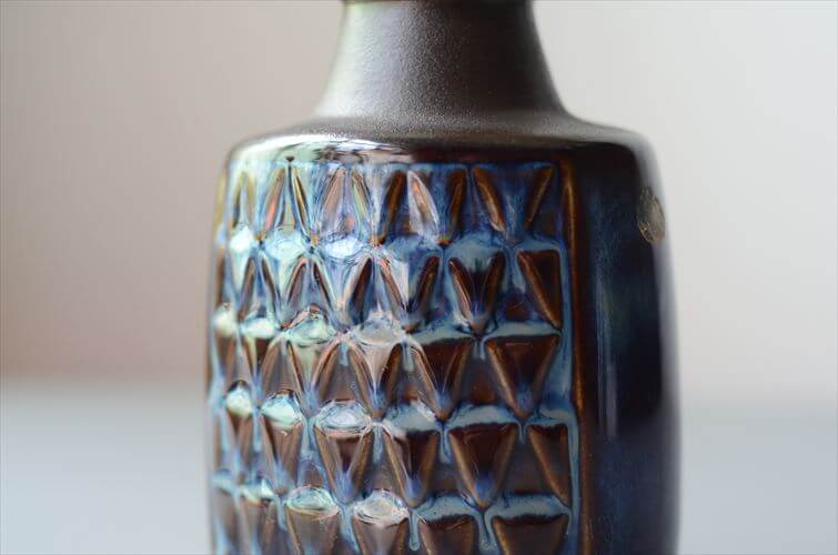 デンマーク製 SOHOLM 花瓶 Einar Johansen ネイビー 北欧 花器 スーホルム 一輪挿し フラワーベース アンティーク ヴィンテージ