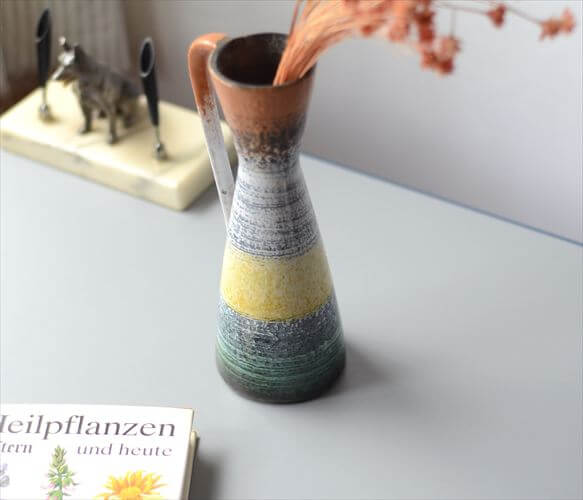 東ドイツ製 ヴィンテージ VEB Haldensleben 陶器の花瓶 Fat Lava 花器 一輪挿し ミッドセンチュリー フラワーベース アンティーク