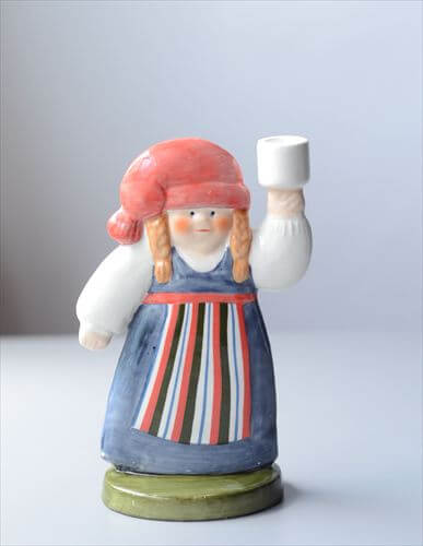 ヴィンテージ Lisa Larson x Goebel Tomtemor サンタの奥さん キャンドルスタンド リサ・ラーソン ドイツゲーベル 北欧 オブジェ