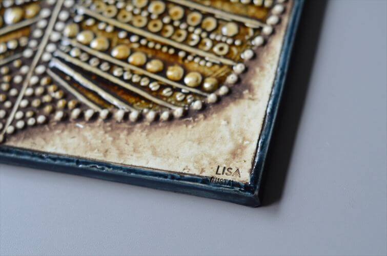 リサラーソン UNIK BLAD 陶板 Lisa Larson ユニック 木の葉 Gustavsverg スウェーデン 北欧アンティーク