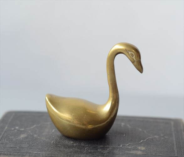 フランスのブロカントから 真鍮の白鳥 オブジェ ブラス フィギュア インテリア 店舗什器 ヴィンテージ アンティーク_250825