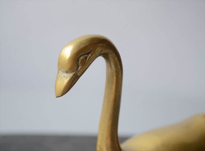 フランスのブロカントから 真鍮の白鳥 オブジェ ブラス フィギュア インテリア 店舗什器 ヴィンテージ アンティーク_250825