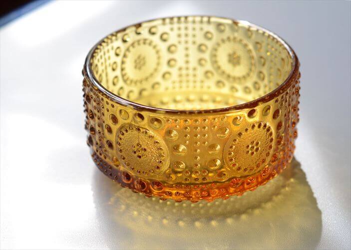 フィンランド製 Riihimaen Lasi Grapponia ミニボウル 9cm ブラウン ポット リーヒマエンラシ Nanny still グラッポニア 北欧