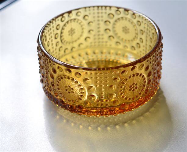 フィンランド製 Riihimaen Lasi Grapponia ミニボウル 9cm ブラウン ポット リーヒマエンラシ Nanny still グラッポニア 北欧