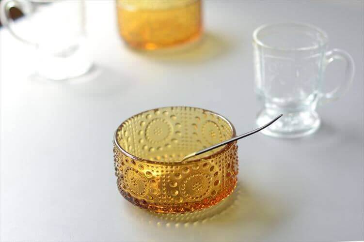 フィンランド製 Riihimaen Lasi Grapponia ミニボウル 9cm ブラウン ポット リーヒマエンラシ Nanny still グラッポニア 北欧