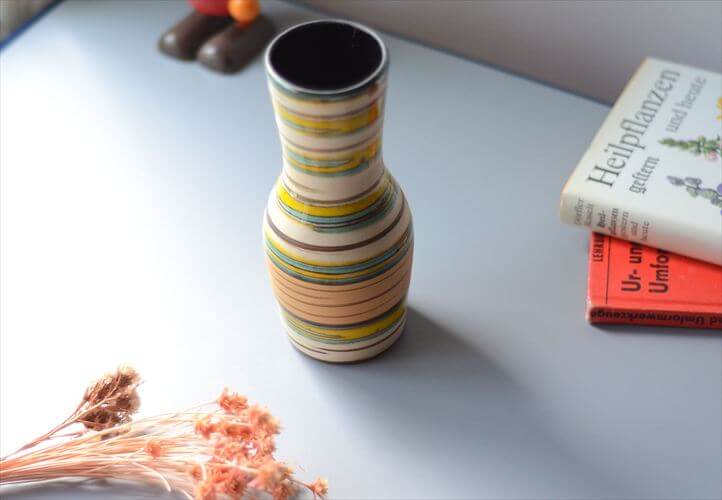 西ドイツ製 Dumler&Breiden マルチカラー 陶器の花瓶 花器 一輪挿し ミッドセンチュリー期 フラワーベース ヴィンテージ