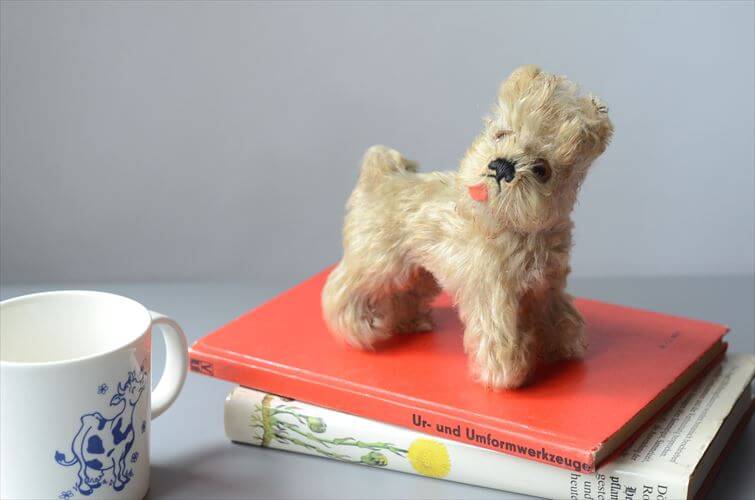 1954-1970年 ドイツ製 Steiff 犬 schnauzer tessie シュナウザー ぬいぐるみ シュタイフ ドール フィギュア アンティーク ヴィンテージ_251010