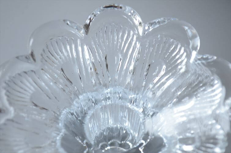 スウェーデン製 Nybro Flower ガラスキャンドルホルダー Paul Isling ヴィンテージ アンティーク_251027
