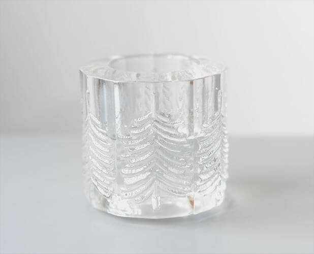 iittala イッタラ Kuusi キャンドルホルダー L もみの木モチーフ クーシ Jorma Vennola ガラス 燭台 ローソク立て 北欧 フィンランド アンティーク_251027