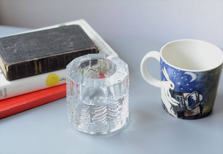 iittala イッタラ Kuusi キャンドルホルダー L もみの木モチーフ クーシ Jorma Vennola ガラス 燭台 ローソク立て 北欧 フィンランド アンティーク_251027
