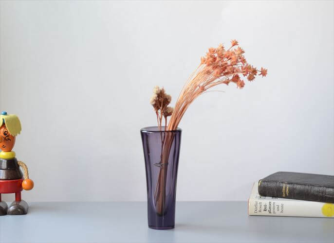 フィンランド製 iittala Loyto ガラスベース Erkki Vesanto イッタラ 花瓶 ライラック 北欧グラス ヴィンテージ アンティーク