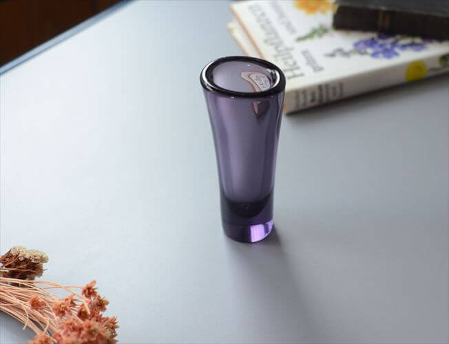 フィンランド製 iittala Loyto ガラスベース Erkki Vesanto イッタラ 花瓶 ライラック 北欧グラス ヴィンテージ アンティーク