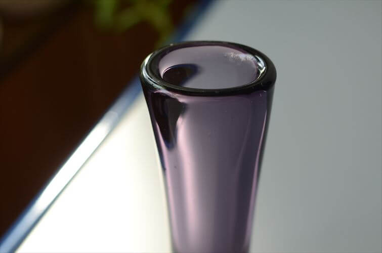 フィンランド製 iittala Loyto ガラスベース Erkki Vesanto イッタラ 花瓶 ライラック 北欧グラス ヴィンテージ アンティーク