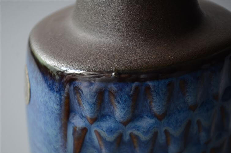 デンマーク製 SOHOLM 花瓶 Einar Johansen ネイビー 北欧 花器 スーホルム 一輪挿し フラワーベース アンティーク_251112