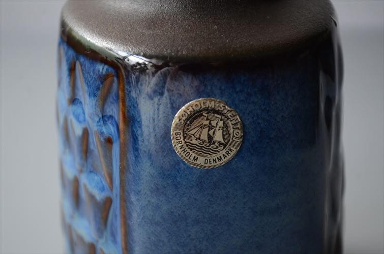 デンマーク製 SOHOLM 花瓶 Einar Johansen ネイビー 北欧 花器 スーホルム 一輪挿し フラワーベース アンティーク_251112