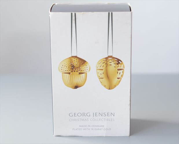 箱付き デンマーク製 Georg Jensen ゴールドの木の実モチーフ クリスマスオーナメント ジョージジェンセン インテリア ディスプレイ 北欧 ヴィンテージ_251209