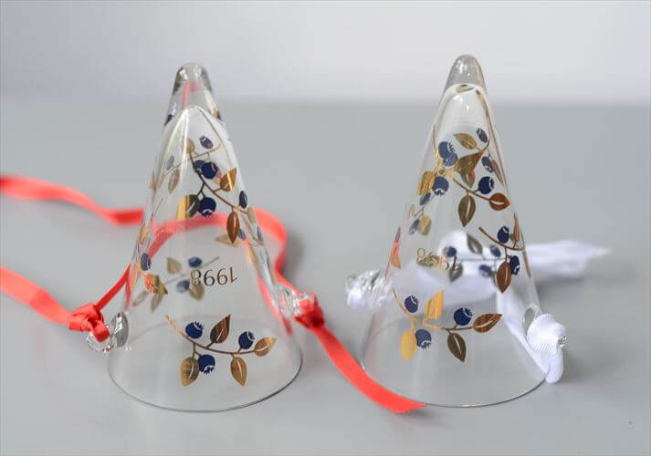 Royal Copenhagen 1998 ガラスのクリスマスオーナメント2個セット ロイコペ ロイヤルコペンハーゲン インテリア ディスプレイ 北欧 ヴィンテージ_251209