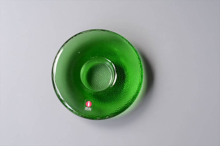 iittala イッタラ Nappi ガラス キャンドルホルダー グリーン ナッピ トレー Markku Salo 北欧 フィンランド ヴィンテージ