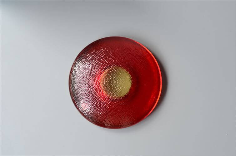 iittala イッタラ Nappi ガラス キャンドルホルダー レッド ナッピ トレー Markku Salo 北欧 フィンランド ヴィンテージ