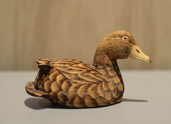 フランスから 木製の鴨 オブジェ デコイ 鳥 置物 オブジェ インテリア アンティーク ヴィンテージ_251224