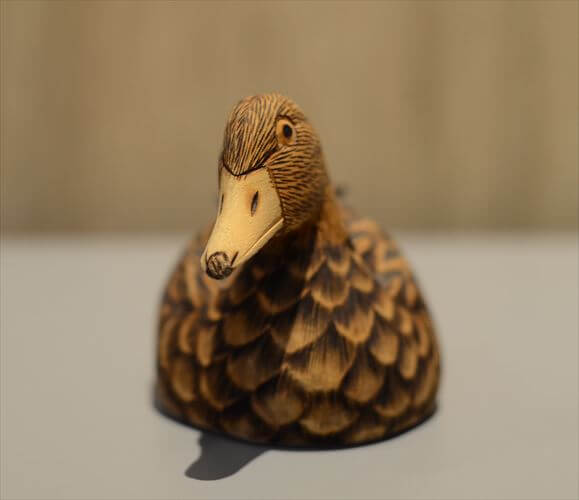 フランスから 木製の鴨 オブジェ デコイ 鳥 置物 オブジェ インテリア アンティーク ヴィンテージ_251224