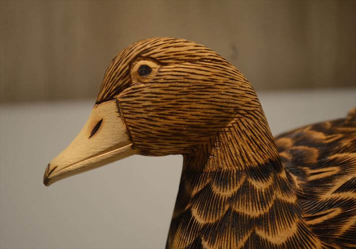 フランスから 木製の鴨 オブジェ デコイ 鳥 置物 オブジェ インテリア アンティーク ヴィンテージ_251224