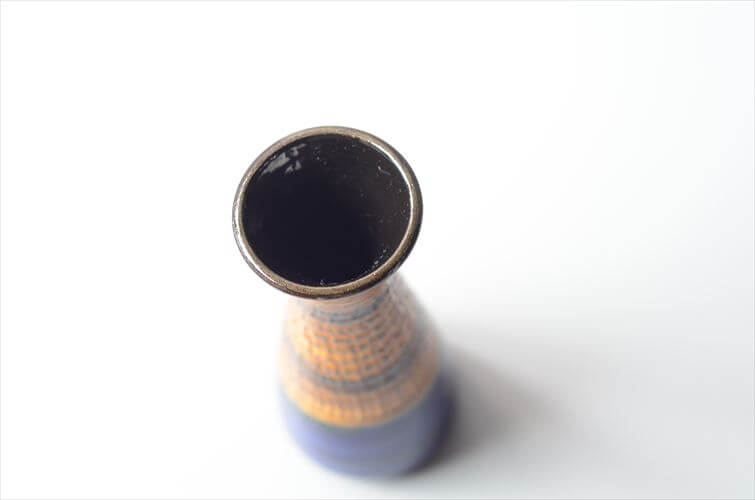 ドイツ製 Dumler&Breiden ブルーｘブラウン 陶器の花瓶 花器 一輪挿し ミッドセンチュリー期 フラワーベース ヴィンテージ