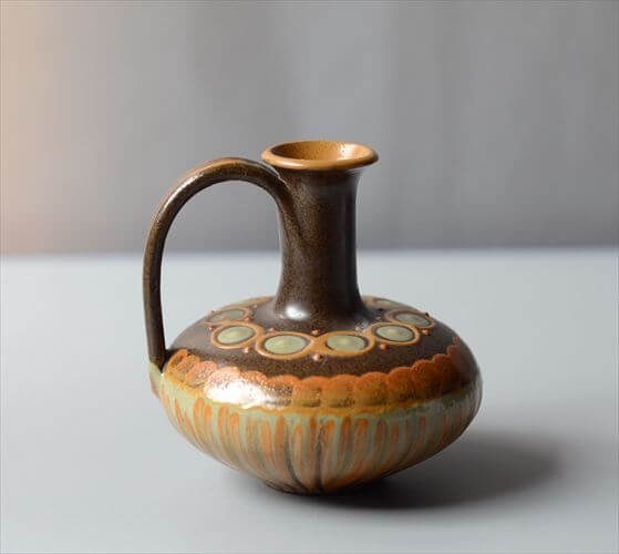 ドイツ製 ミッドセンチュリー期のArt Pottery 陶器の花瓶 花器 一輪挿し フラワーベース ヴィンテージ
