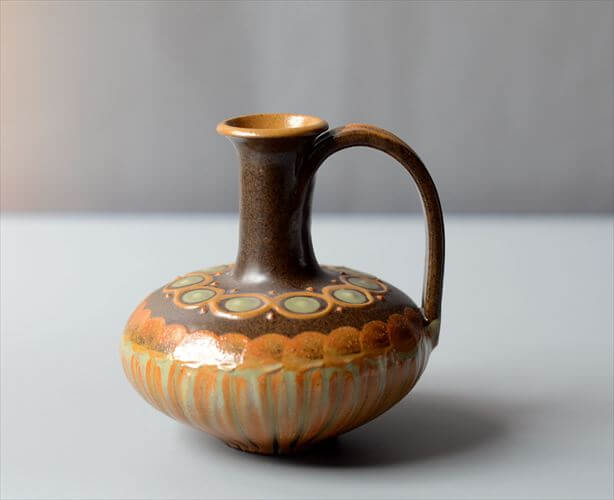 ドイツ製 ミッドセンチュリー期のArt Pottery 陶器の花瓶 花器 一輪挿し フラワーベース ヴィンテージ