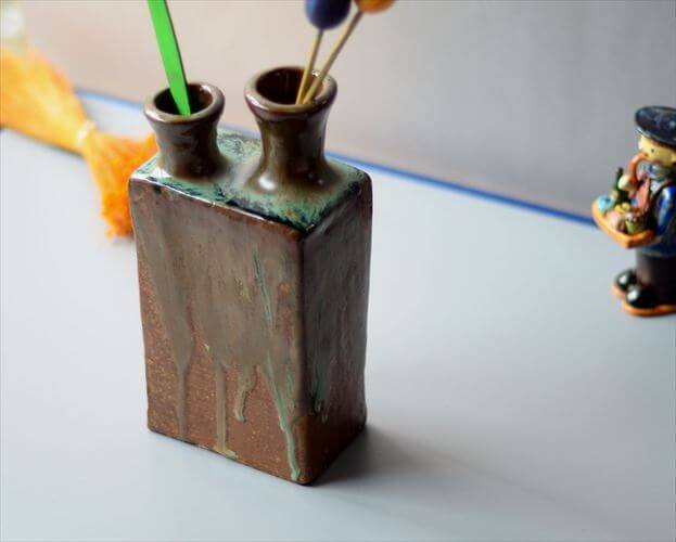ドイツから Art Bizarre Pottery Vase ユニークなフォルムの花瓶 花器 ミッドセンチュリー フラワーベース アンティーク