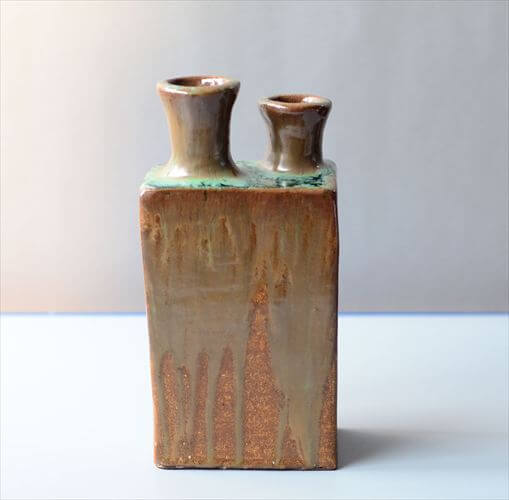 ドイツから Art Bizarre Pottery Vase ユニークなフォルムの花瓶 花器 ミッドセンチュリー フラワーベース アンティーク