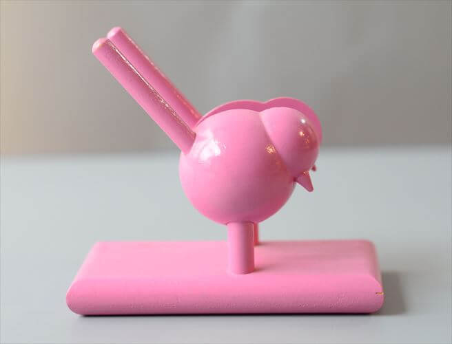 フィンランド製 aarikka 木製 小鳥のペーパーナプキンホルダー ピンク オブジェ フィギュア 置物 アーリッカ インテリア ヴィンテージ アンティーク_260216
